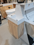 PLYWOOD 400mm PICCOLO WALLHUNG LIGHT OAK VANITY WITH CERAMIC TOP