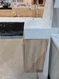 PLYWOOD 400mm PICCOLO WALLHUNG LIGHT OAK VANITY WITH CERAMIC TOP