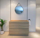 PLYWOOD POLO 1800 WHITE FLOOR STANDING VANITY (DOUBLE BASIN) WITH POLYMARBLE TOP