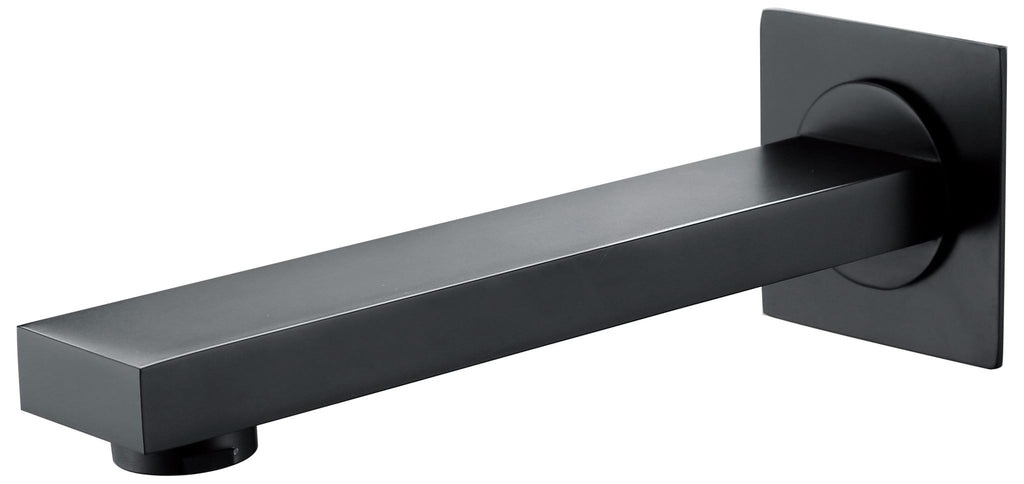 Square Matte Black Bath Spout - Bathroom Clearance