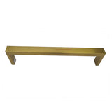 DELUXE HEATED TOWEL RAIL STAINLESS STEEL - BRUSHED GOLD FINISH 1 BAR SQUARE - Bathroom Clearance