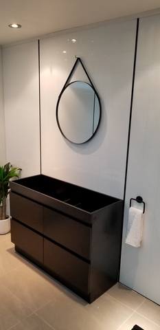 PLYWOOD POLO 1500 DARK OAK FLOOR STANDING VANITY (SINGLE BASIN) - BASE ONLY