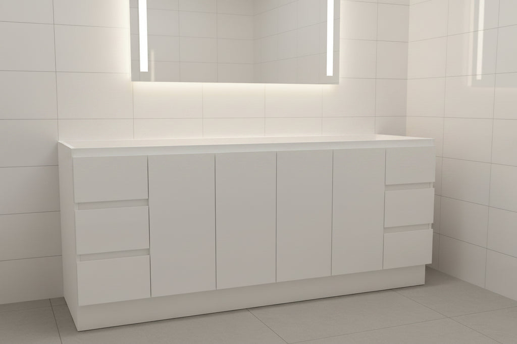 PLYWOOD MADRID 1800 WHITE FLOOR STANDING VANITY - BASE ONLY