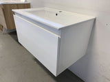 PLYWOOD COBOLT 750 W/H 1 DWR CAB WHITE GLOSS With Ceramic top - Bathroom Clearance