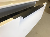 Plywood WHITE GLOSS WALLHUNG 600mmx460mm  2 drawers with with Ceramic top - Bathroom Clearance