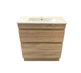 PLYWOOD LIGHT OAK SLIM VANITY 600x360 WITH CERAMIC TOP - Bathroom Clearance