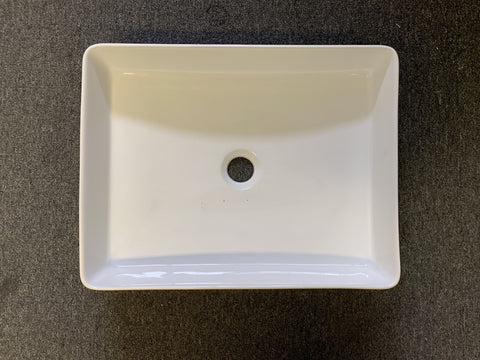 ALBERT SQUARE BASIN-CURVE EDGES-GLOSS WHITE - Bathroom Clearance