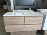 PLYWOOD 1200 NELSON LIGHT OAK WALL HUNG VANITY (DOUBLE BASIN) - BASE ONLY