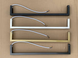 DELUXE HEATED TOWEL RAIL STAINLESS STEEL - BRUSHED GOLD FINISH 1 BAR SQUARE - Bathroom Clearance