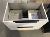 PLYWOOD MATTE WHITE 750 WALLHUNG VANITY WITH HANDLES & CERAMIC TOP