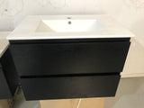 PLYWOOD NELSON 750 DARK OAK WALL HUNG VANITY - BASE ONLY