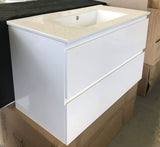 PLYWOOD NELSON 1000 WHITE WALL HUNG VANITY WITH CERAMIC TOP