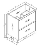 PLYWOOD POLO 750 DARK OAK FLOOR STANDING VANITY - BASE ONLY