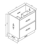 PLYWOOD 750 WHITE GLOSS VANITY FLOOR STANDING WITH CERAMIC TOP - Bathroom Clearance