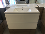 PLYWOOD NELSON 800 WALL HUNG SINGLE BOWL VANITY WITH CERAMIC TOP