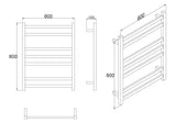 HEATED TOWEL RAIL STAINLESS STEEL - MATTE BLACK FINISH 7 BARS SQUARE - Bathroom Clearance