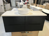 PLYWOOD NELSON 1500 DARKOAK WALL HUNG VANITY (SINGLE BASIN) - BASE ONLY