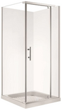 SQUARE 1000 x 1000 SEMI-FRAMELESS CHROME SHOWER, CENTRE WASTE