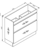 PLYWOOD DARK OAK SLIM VANITY 900x360 WITH CERAMIC TOP