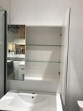 PLYWOOD MIRROR CABINET 600mm 2-Door DARK OAK