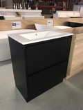 PLYWOOD DARKOAK VANITY 600x460 WITH CERAMIC TOP - Bathroom Clearance