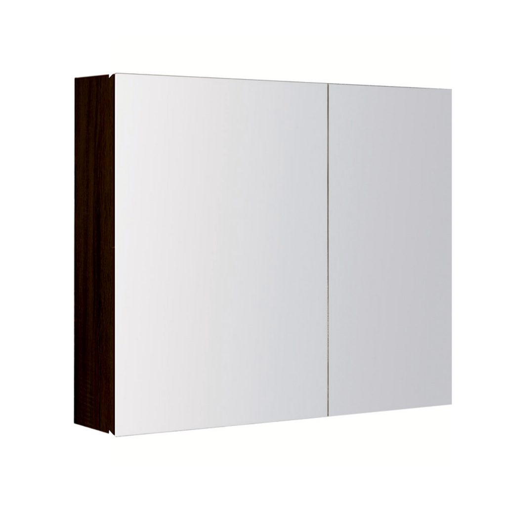 PLYWOOD MIRROR CABINET 750mm 2-Door DARK OAK