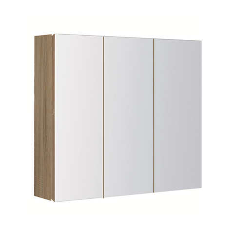 PLYWOOD MIRROR CABINET 1200mm 3-Door LIGHT OAK