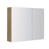 PLYWOOD MIRROR CABINET 750mm 2-Door LIGHT OAK