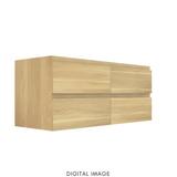 PLYWOOD 1800 LIGHT OAK WALL HUNG VANITY DOUBLE BASE ONLY