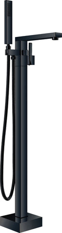 SQUARE FREE STANDING BATH MIXER - MATTE BLACK - Bathroom Clearance