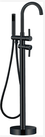 ROUND FREE STANDING BATH MIXER - MATTE BLACK - Bathroom Clearance