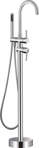 ROUND FREE STANDING BATH MIXER - CHROME - Bathroom Clearance