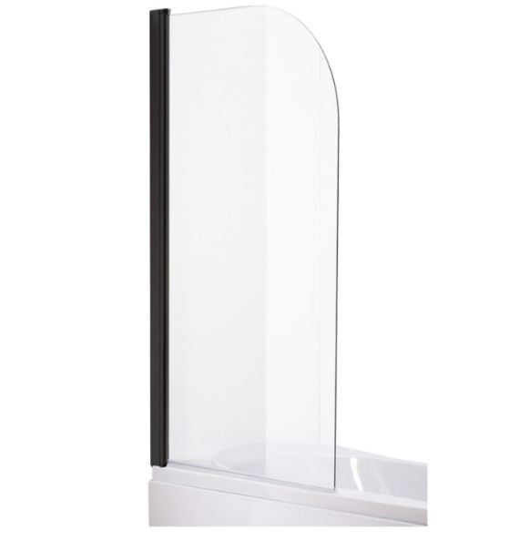 SHOWER OVER BATH SCREEN BLACK - ONE PANEL 850 x 1500mm