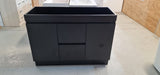 PLYWOOD 1200 DARK OAK FLOOR STANDING VANITY 2 DRAWERS 2 DOORS - BASE ONLY