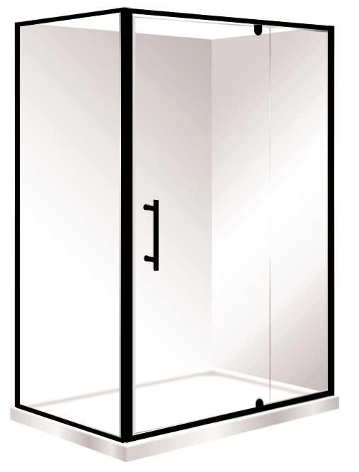 CUBO 1200 x 800 BLACK SHOWER, CENTRE WASTE