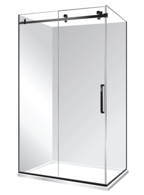 FRAMELESS 1200 x 900, CENTRE WASTE - BLACK