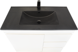 PLYWOOD MADRID 900 WHITE FLOOR STANDING VANITY WITH BLACK CERAMIC TOP
