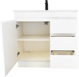 PLYWOOD MADRID 900 WHITE FLOOR STANDING VANITY WITH CERAMIC TOP