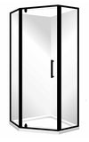 ANGOLO 1000 x 1000 BLACK SHOWER, CORNER WASTE