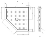 ANGLE 1000 x 1000 SEMI-FRAMELESS CHROME SHOWER, CENTRE WASTE