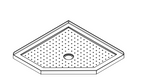 ANGLE 1000 x 1000 SEMI-FRAMELESS CHROME SHOWER, CENTRE WASTE
