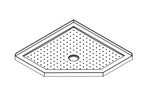 ANGLE 900 x 900 SEMI-FRAMELESS BLACK SHOWER, CENTRE WASTE