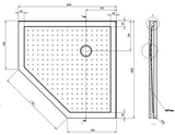 ANGOLO 1000 x 1000 BLACK SHOWER, CORNER WASTE