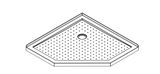 ANGLE 1000 x 1000 SEMI-FRAMELESS CHROME SHOWER, CORNER WASTE