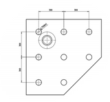 ANGLE 900 x 900 SEMI-FRAMELESS CHROME SHOWER, CORNER WASTE
