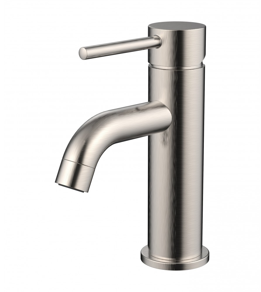 CECINA BASIN MIXER CURVE SPOUT BRUSHED NICKEL