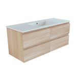 PLYWOOD 1200 NELSON LIGHT OAK WALL HUNG VANITY (SINGLE BASIN) WITH CERAMIC TOP