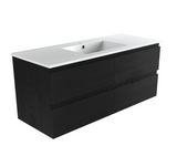 PLYWOOD NELSON 1200 DARK OAK WALL HUNG VANITY (SINGLE BASIN) WITH CERAMIC TOP