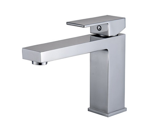 SQUARE BASIN MIXER - CHROME