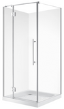 SQUARE 900 x 900 FRAMELESS CHROME SHOWER, CENTRE WASTE